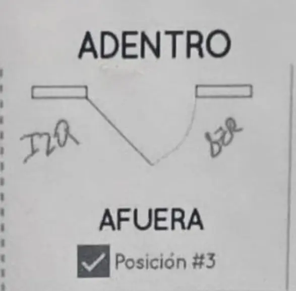 ENTRADA - ABRE AFUERA IZQUIERDA  Posicion #3