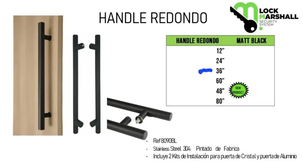NEGRO-HANDLE Redondo 36" (8090BL-36)