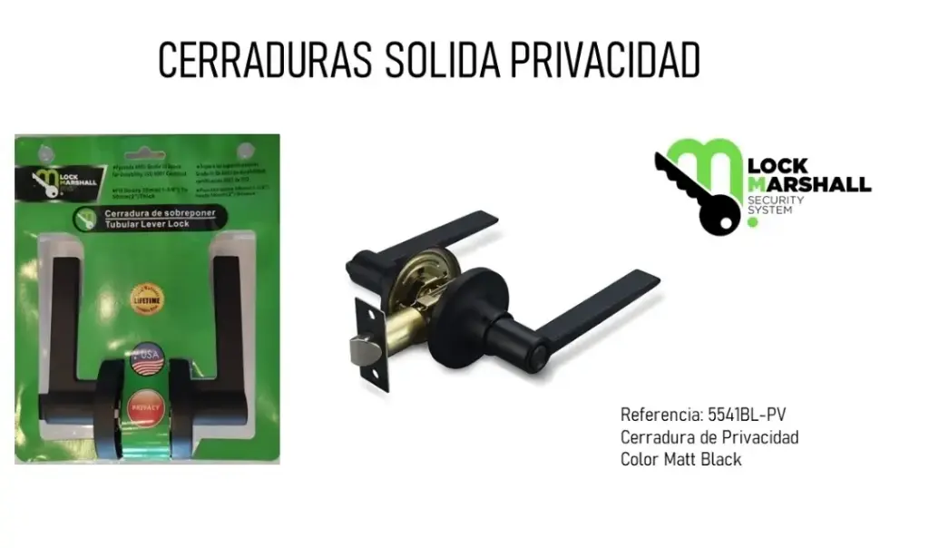 NEGRO-Cerradura Level Redonda sin Llave (5541BL-PV)